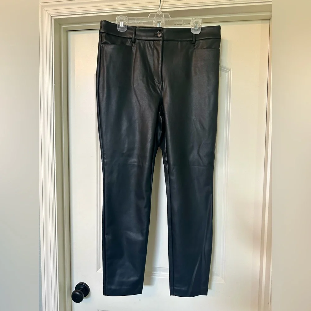 Loft Ann Taylor - Black Faux Leather Pants - BNWT! - Picture 2 of 7
